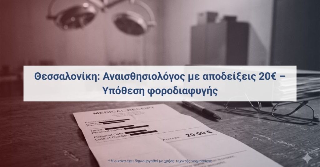 Απόδειξη ιατρικής πράξης χαμηλής αξίας σε υπόθεση φοροδιαφυγής αναισθησιολόγου στη Θεσσαλονίκη
